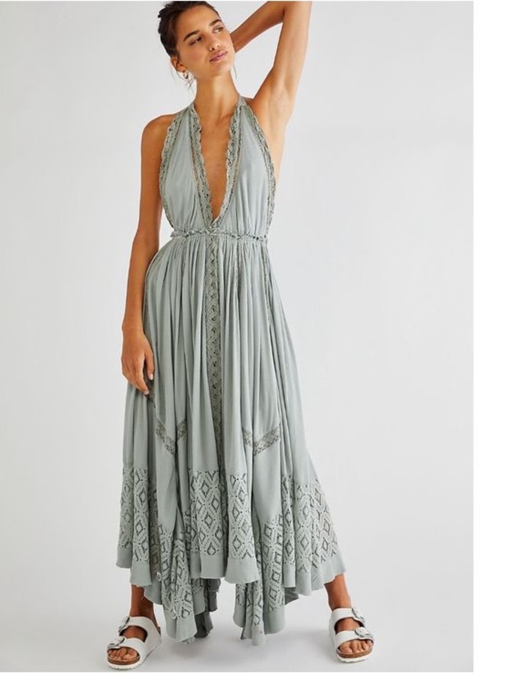 Free People Norina Maxi Dress Spring
Dust XS Lace Boho Open Back